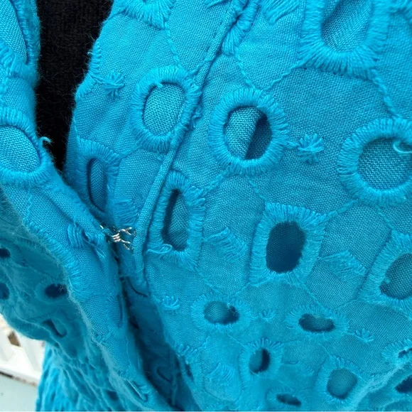 Anthropologie The Somerset Maxi Dress Eyelet Edition Blue Size Medium - Picture 8 of 16